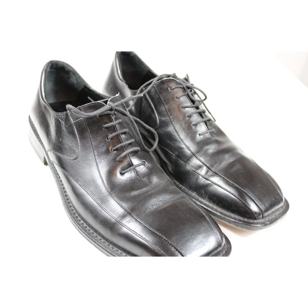 Mezlan Mens Black Leather Oxford Dress Shoes Cap Toe Lace Up Spain Size 10.5 M